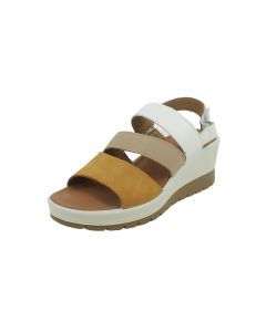 Sandali Con Zeppa In Pelle Multicolore