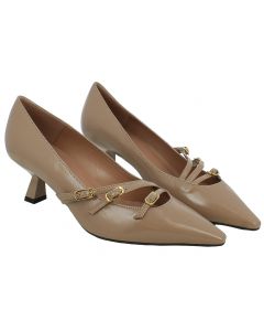 Scarpa Ovyé Donna in Vernice Beige con Cinturini