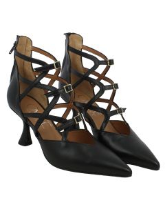 Scarpa Ovyé Donna in Pelle Nera con Cinturini