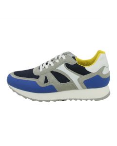 Sneaker bluette grigia e gialla