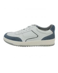 Sneaker in pelle bianca e camoscio blu