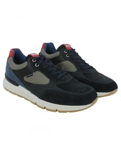 Sneaker in camoscio e nylon blu