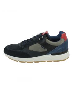 Sneaker in camoscio e nylon blu