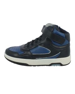 Sneaker alta nera e blu con strap