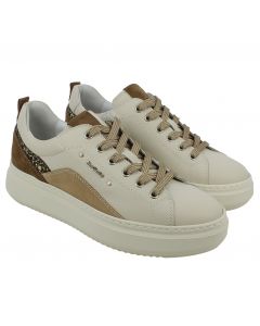 Sneaker Beige in Pelle con Paillettes