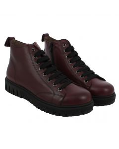 Sneaker Alta Boomerang in Pelle Bordeaux