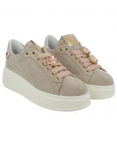 Sneaker in Camoscio Rosa con accessori Gioiello