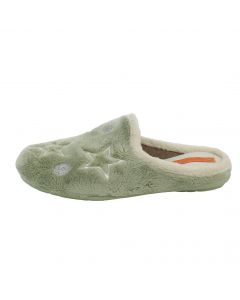 Ciabatte in eco fur verde con stelle