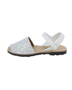 Minorchine in glitter bianco con strappo