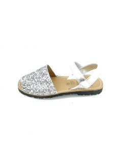 Minorchine in glitter argento con strappo