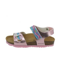 Sandalo footbed in glitter rosa