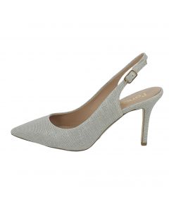 Scarpa a punta laminata con slingback tacco 8