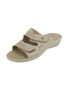 Ciabatta Donna In Pelle Oro Con Strappo