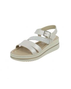 Sandalo in Pelle Comfort con Zeppa Dorato